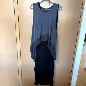 DONATED Greek 2-piece layered dress. Size L. Black tank dress with overlay